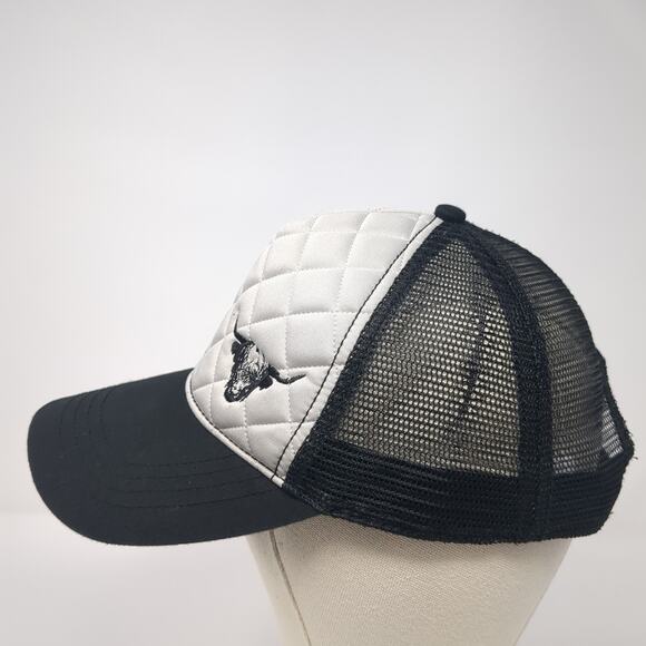 McAllister Montana Snapback Trucker Hat Black OS Adjustable Mesh Back Quilted - Picture 3 of 9